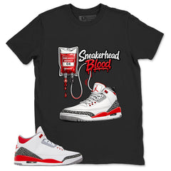 Fire Red 3s Zadago Shirt Sneakerhead Blood Graphic