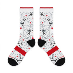 Fire Red Sneaker Match Socks – Air Jordan 4 OG Inspired Mid-Calf Unisex Crew Socks
