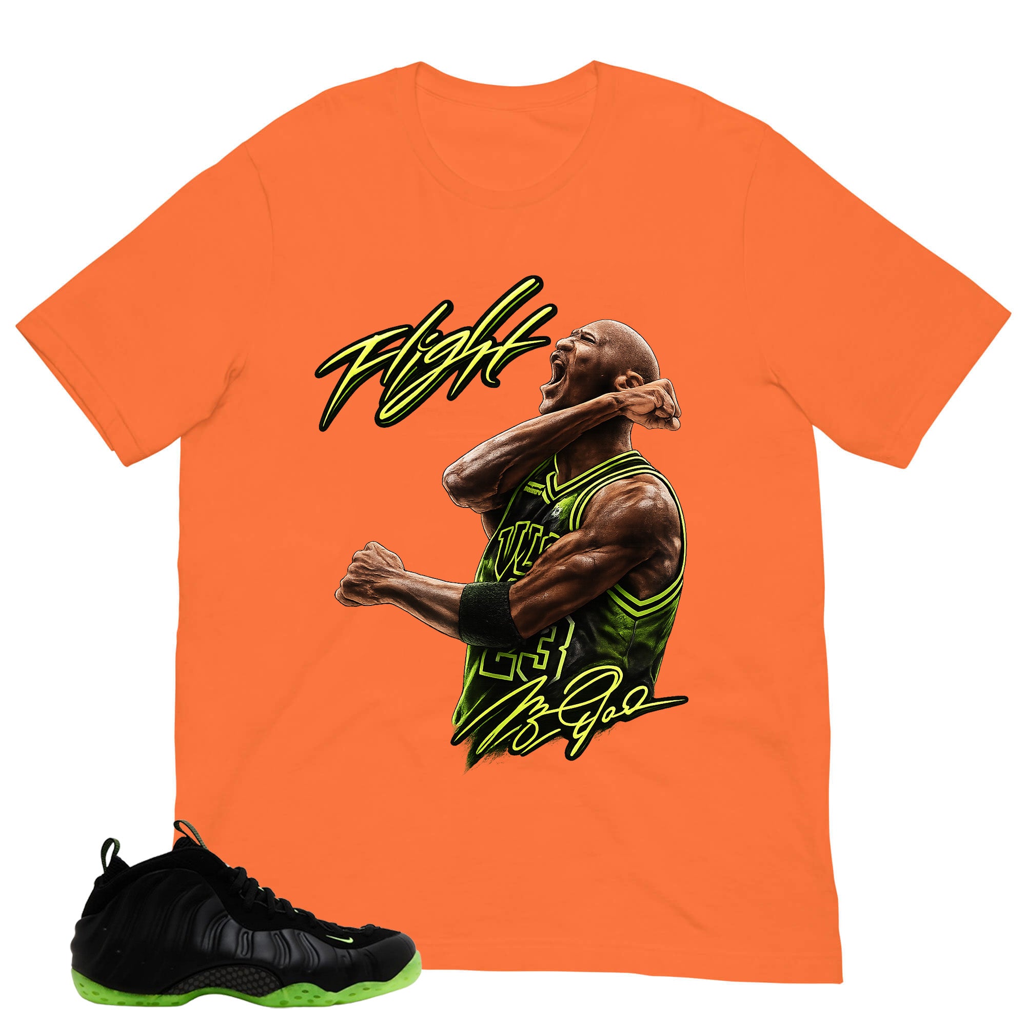 Flight Legend MJ Shirt - Match Air Foamposite One Black Volt