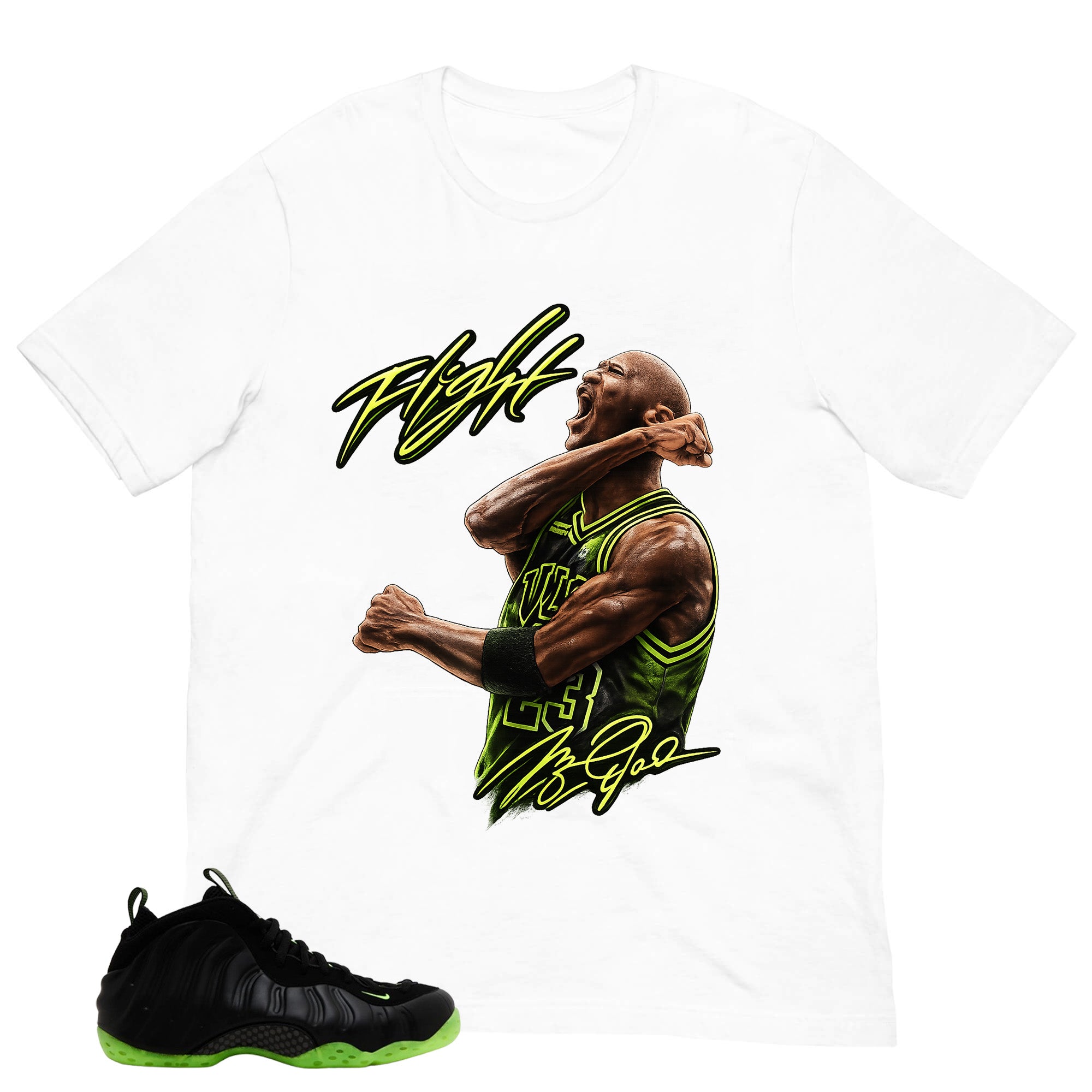 Flight Legend MJ Shirt - Match Air Foamposite One Black Volt