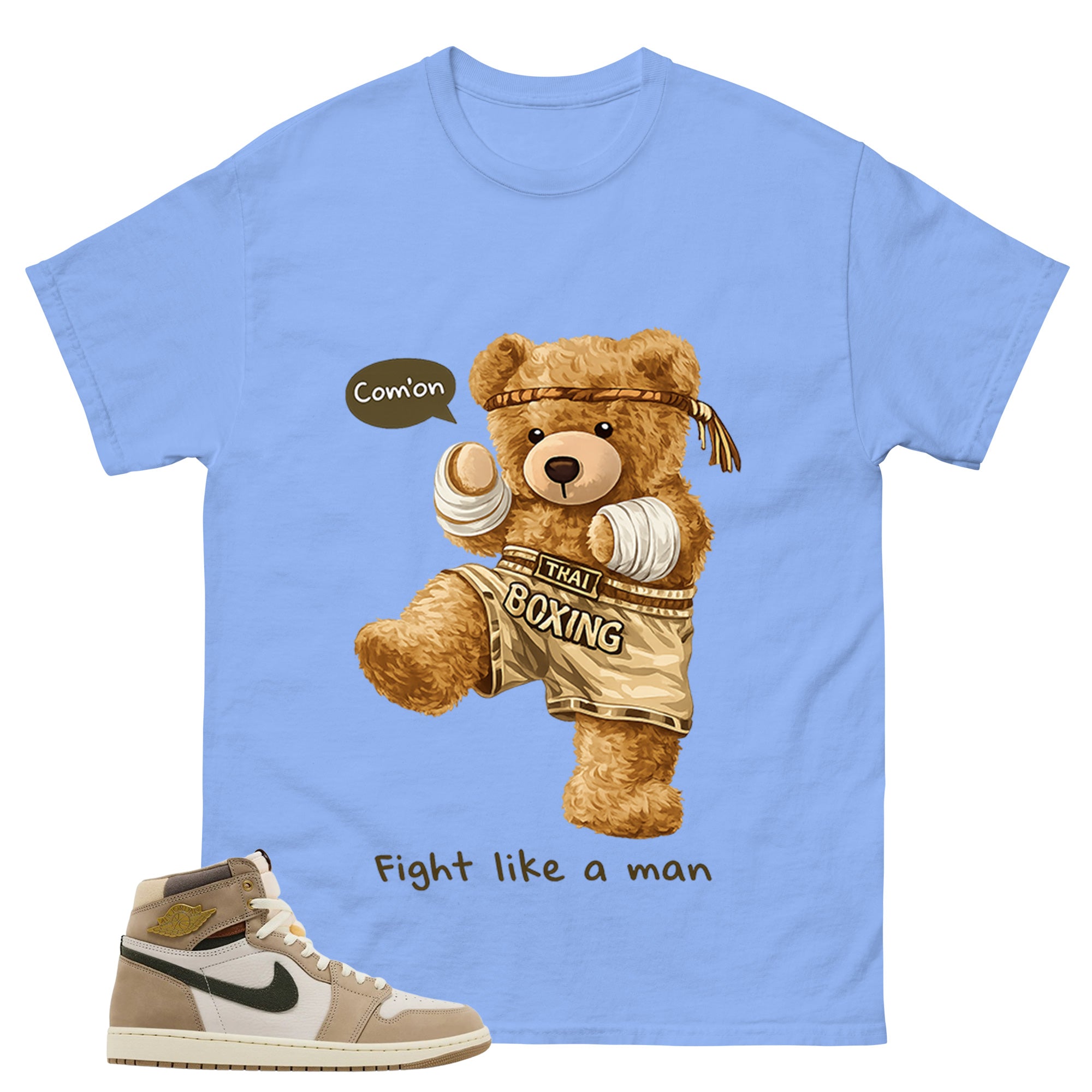 Flight Like A Man Shirt - Match Cream Wmns Air Jordan 1 Khaki