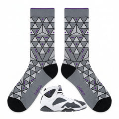 Flint 2021 Sneaker Match Socks – Air Jordan 7 Retro Flint Inspired Mid-Calf Crew Socks Unisex