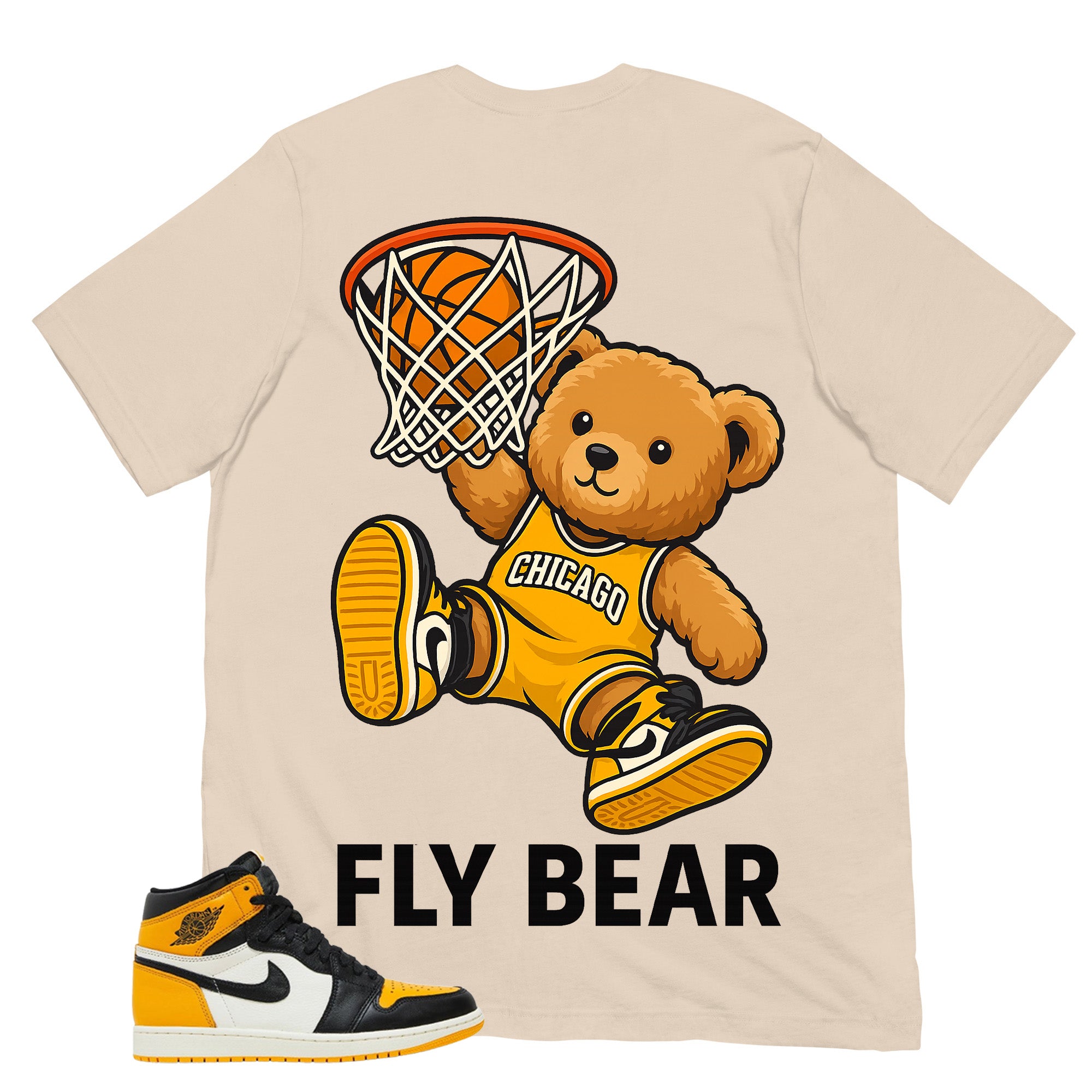 Fly Bear Shirt - Match Air Jordan 1 Yellow Toe