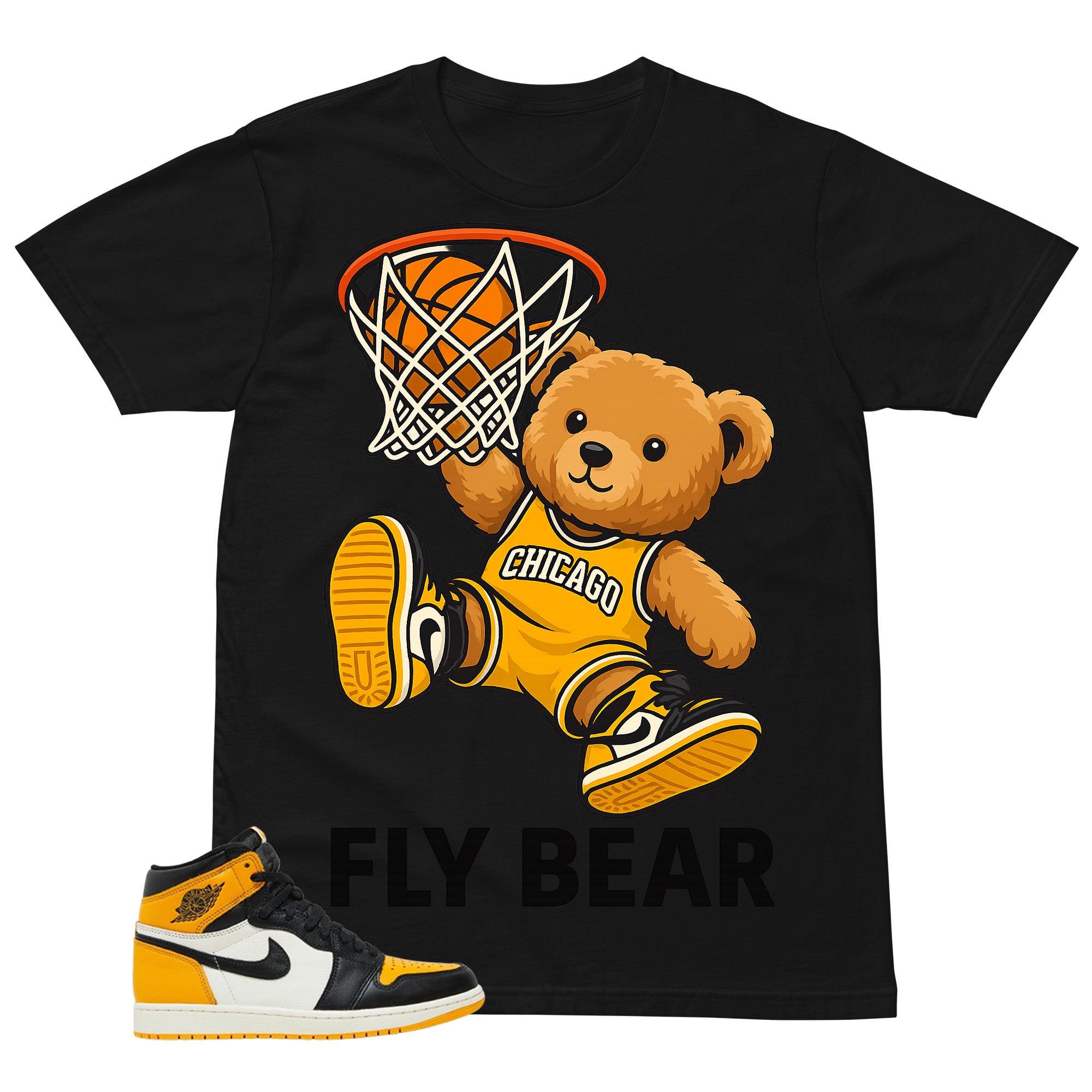 Fly Bear Shirt - Match Air Jordan 1 Yellow Toe