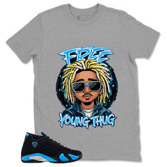 Free Young Thug Shirt- Match Air Jordan 14 Black University Blue 2026