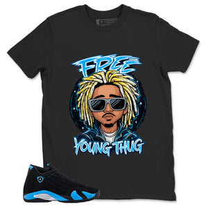 Free Young Thug Shirt- Match Air Jordan 14 Black University Blue 2026