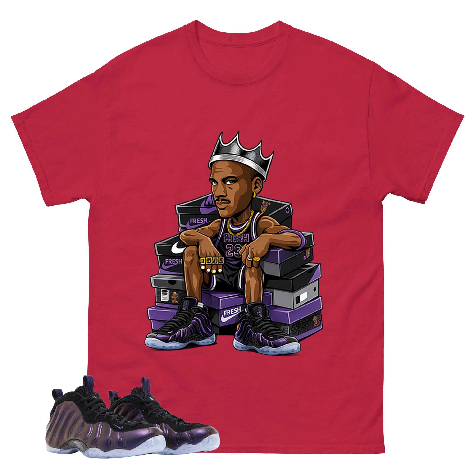 Fresh Kick Graphic Tee, Shirt to Match Air Foamposite One Eggplant, Air Foamposite Unisex Purple Shirt