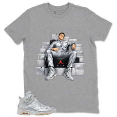Fresh Sneaker Shirt - Match Air Jordan 6 x Paris Saint-Germain Metallic Silver