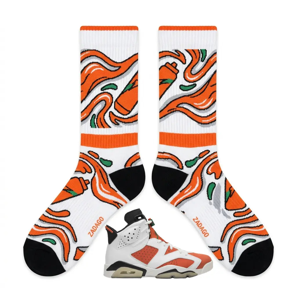 Gatorade Socks – Air Jordan 6 Retro Inspired Mid-Calf Unisex Crew Socks