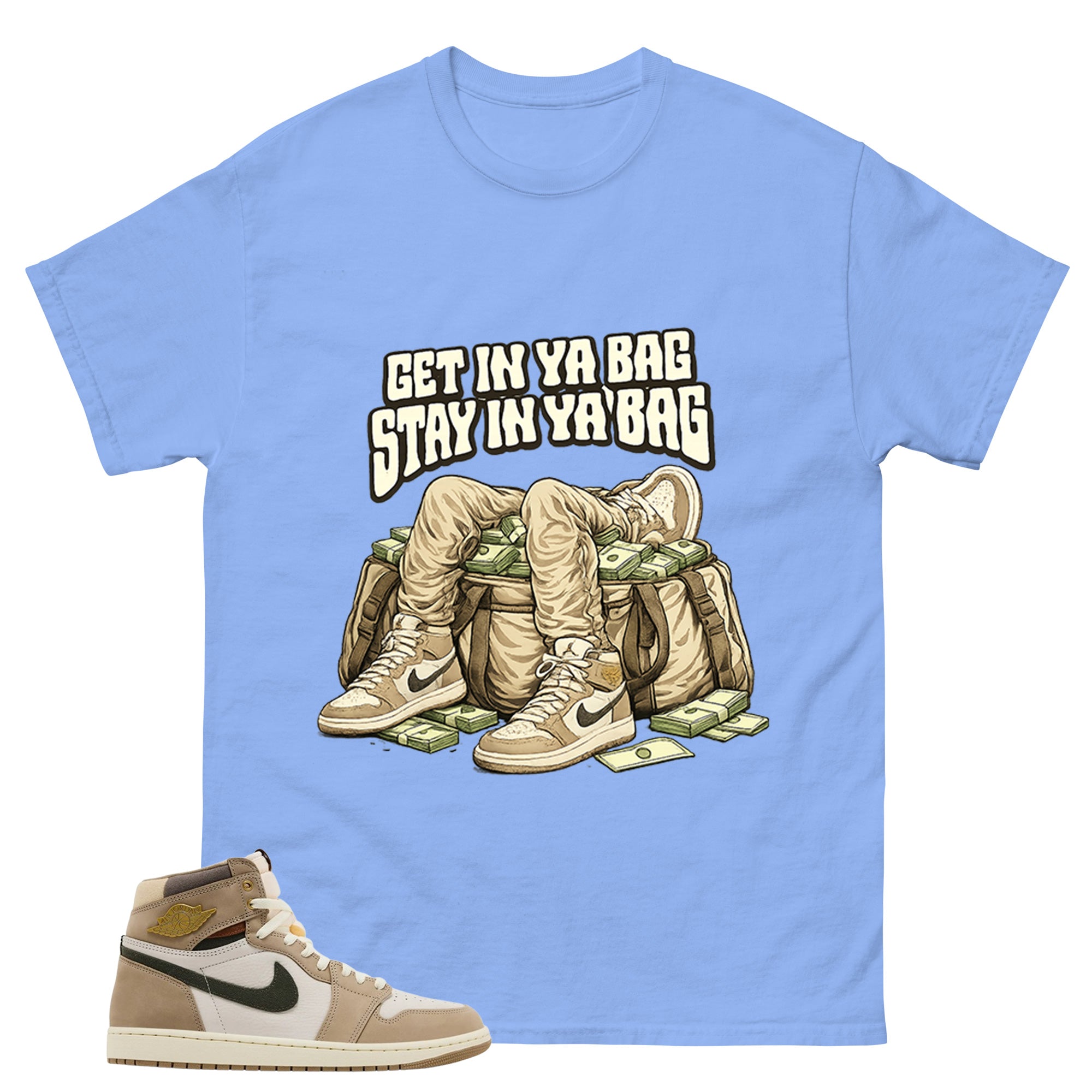 Get In Ya Bag Shirt - Match Cream Wmns Air Jordan 1 Khaki