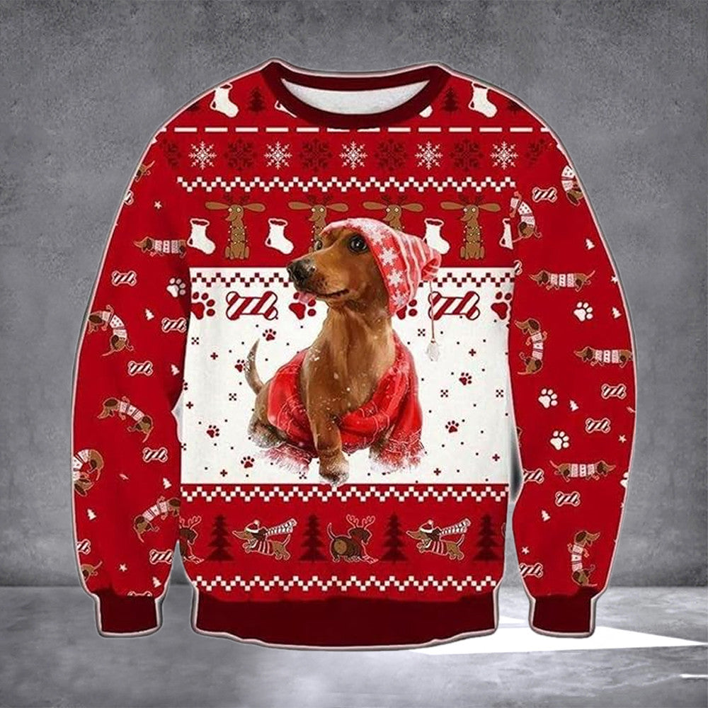 Santa Dachshund Ugly Christmas Sweater Funny Xmas Sweater Gifts For Dog Lovers - Zadago