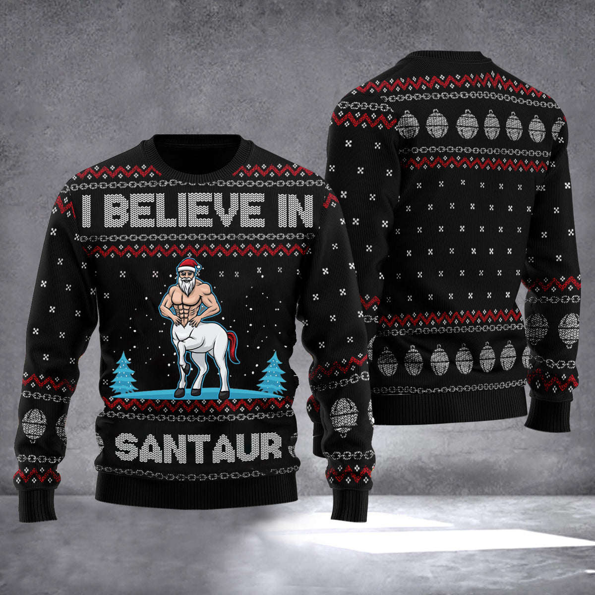 Santaur Sweater I Believe In Santaur Ugly Christmas Sweater Gifts For Cousin - Zadago