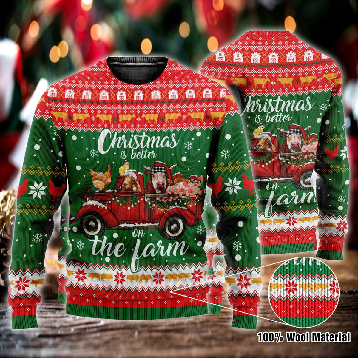 Christmas Is Better On The Farm Ugly Christmas Sweater Holiday Christmas Gift For Farmer - Zadago