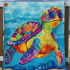 Colorful Flower Turtle WY2511039CL Quilt