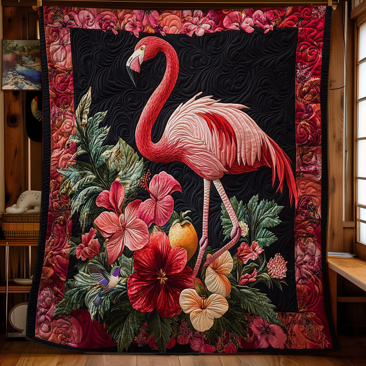 Hibicus Flamingo WY2811016CL Quilt
