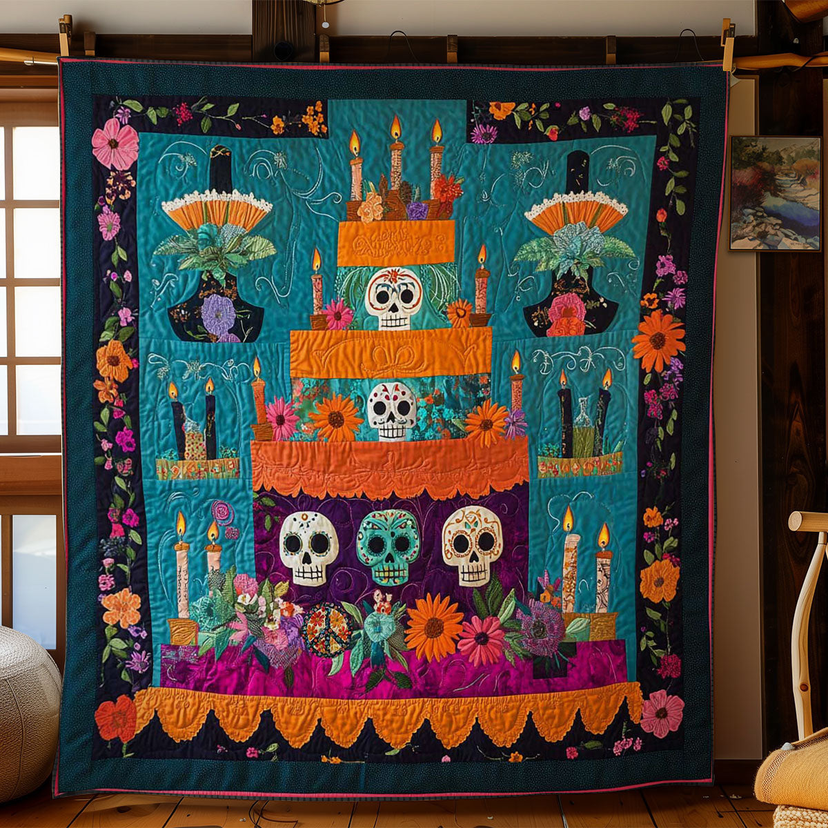 Skull Cake Fiesta WN2811038CL Quilt