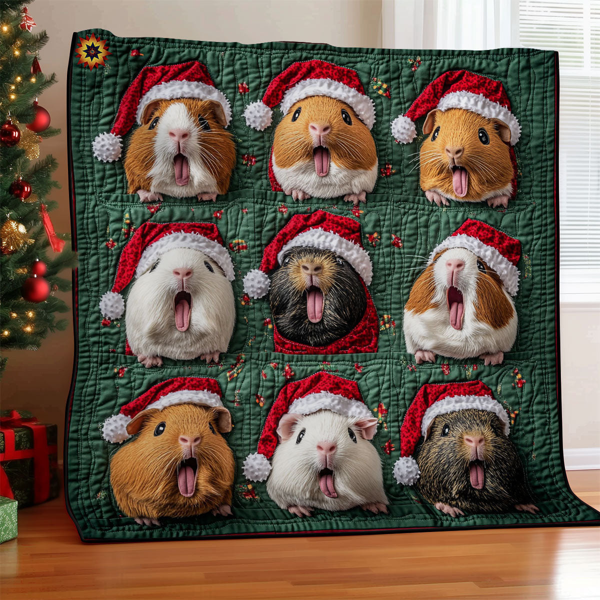 Santa Guinea Pig WY2611023CL Quilt