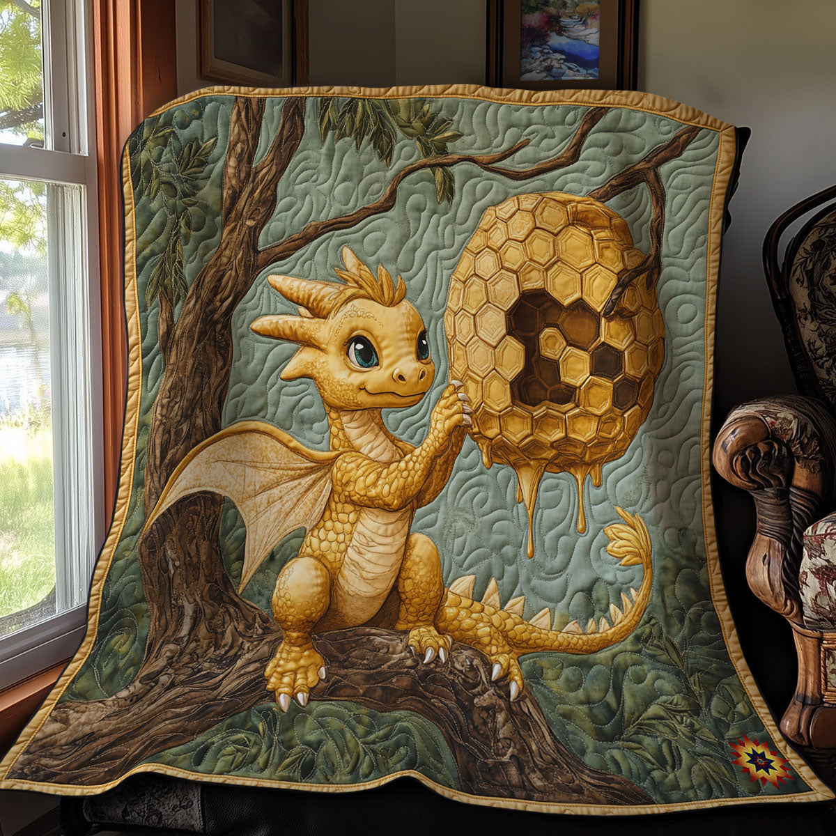 Honey Yellow Dragon WY2911024CL Quilt
