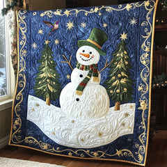 Joyful Navy Snowman WP0212020CL Quilt