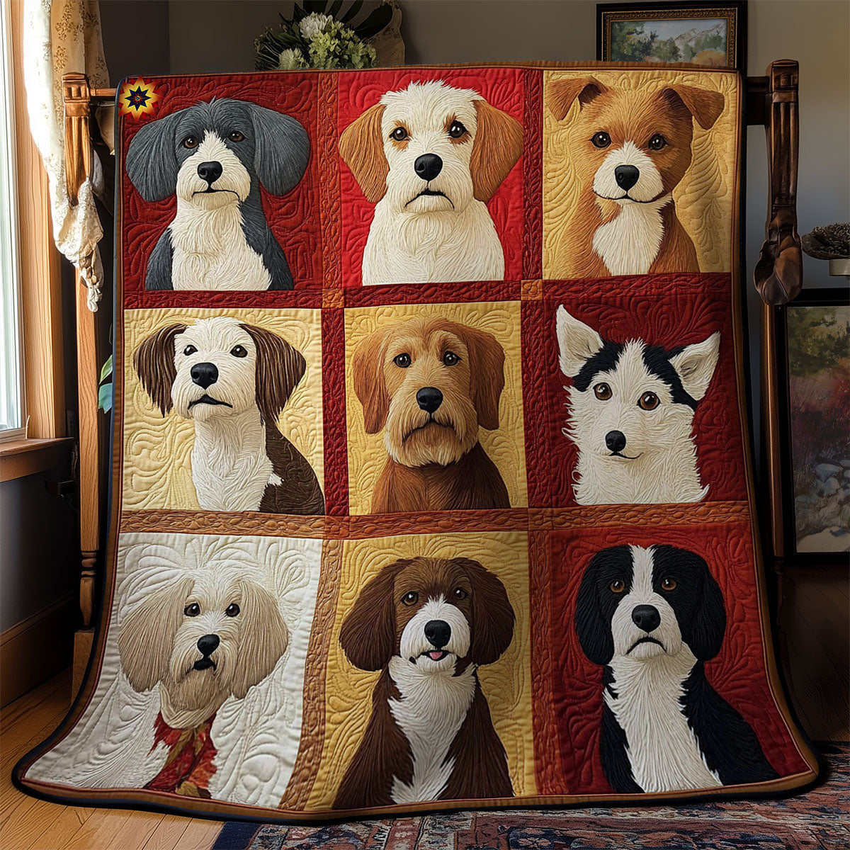 Portrait Vibrant Dog WY0212019CL Quilt