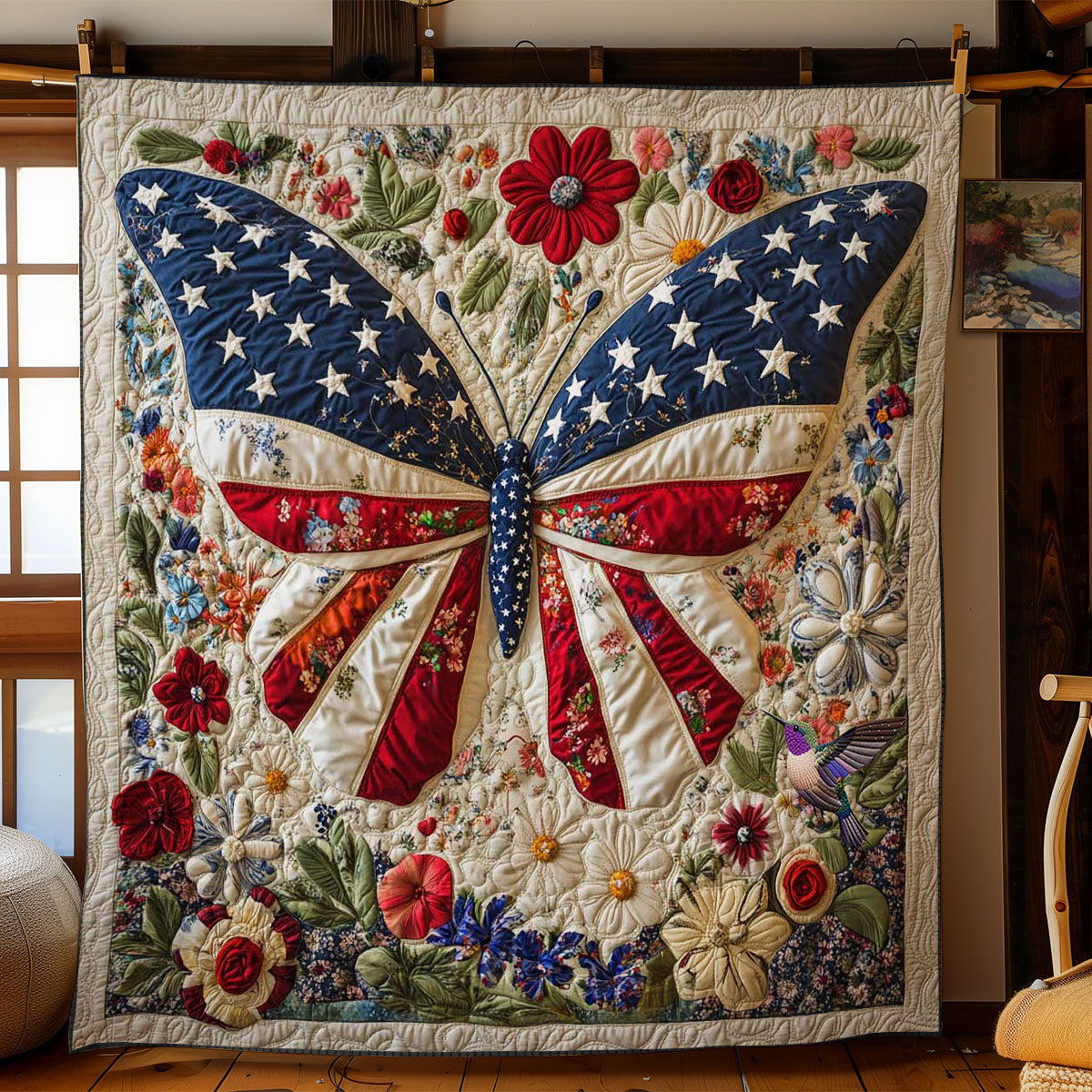 American Bloom Butterfly WN2711021CL Quilt