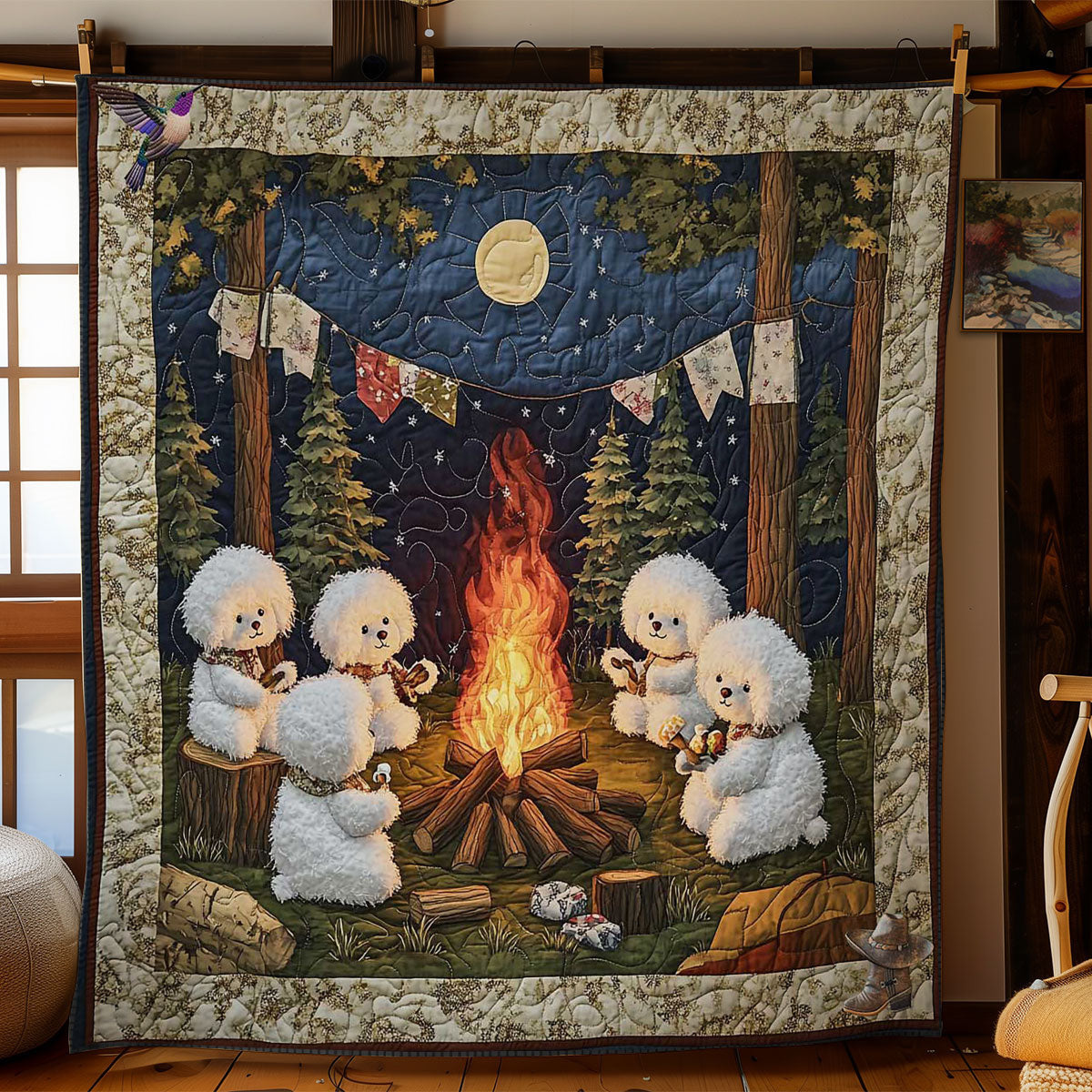 Forest Friends Bichon WN2811069CL Quilt