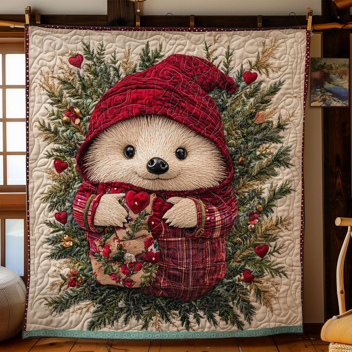 Hedgehog Red WX0412033CL Quilt