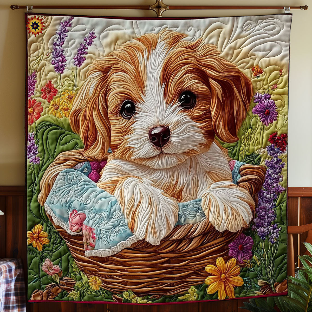 Basket Puppy WY0312035CL Quilt