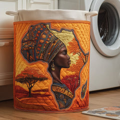 African Woman Portrait Quilted Laundry Basket Africa Silhouette Storage Basket House Lover Gift
