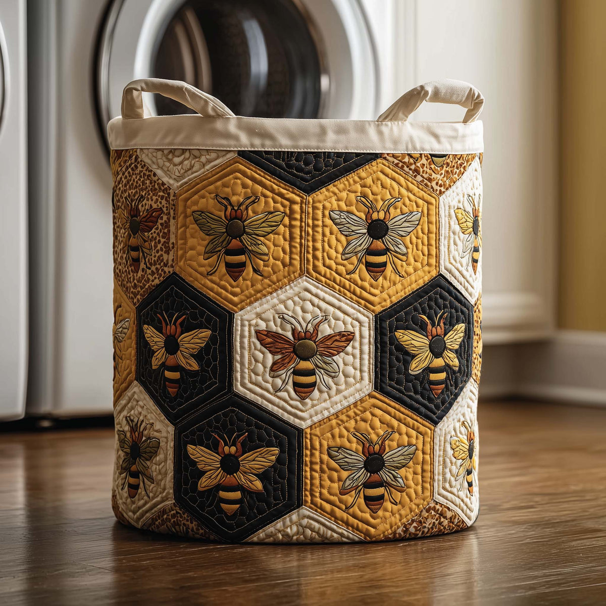 Beehive Quilt Quilted Laundry Basket Bee Lover Laundry Bin House Lover Gift