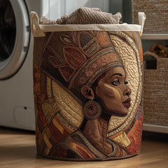 African Queen Quilted Laundry Basket Queen Portrait Laundry Hamper Home Gifts For Grandma
