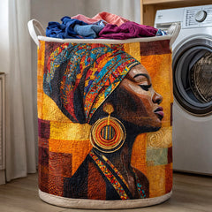 African Queen Quilted Laundry Basket Queen Portrait Hamper Unique Housewarming Gift Ideas