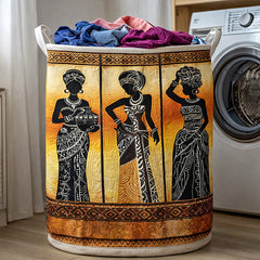 African Women Quilted Laundry Basket Tribal Women Clothes Hamper Cute Gift
