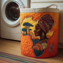 African Woman Portrait Quilted Laundry Basket African Woman Laundry Bin Presents For New Home