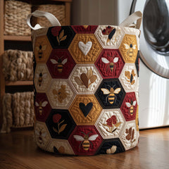 Bee Garden Quilted Laundry Basket Bee Lover Laundry Bin Best Home Decor Gifts For Mom
