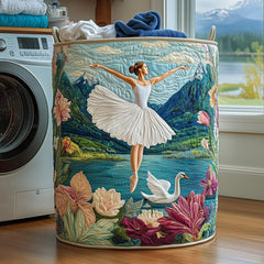 Ballet Swan Lake Quilted Laundry Basket Ballerina Swan Laundry Hamper Home Gifts For Women