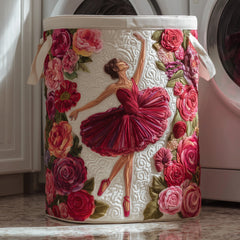 Ballet Garden Quilted Laundry Basket Ballerina Floral Laundry Bin Gift For Cozy Spaces
