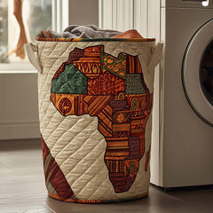African Continent Patchwork Quilted Laundry Basket Africa Map Hamper Best Room Decor Gifts