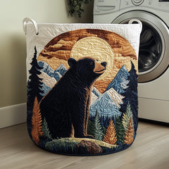 Bear Mountain Quilted Laundry Basket Bear Lover Hamper Gifts For Room Decor