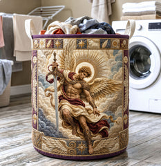 Angel Warrior Quilted Laundry Basket Angel Warrior Laundry Bin Cozy Housewarming Gift Ideas