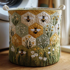 Bee Meadow Quilted Laundry Basket Bee Lover Laundry Bin Home Decor Gifts For Wife