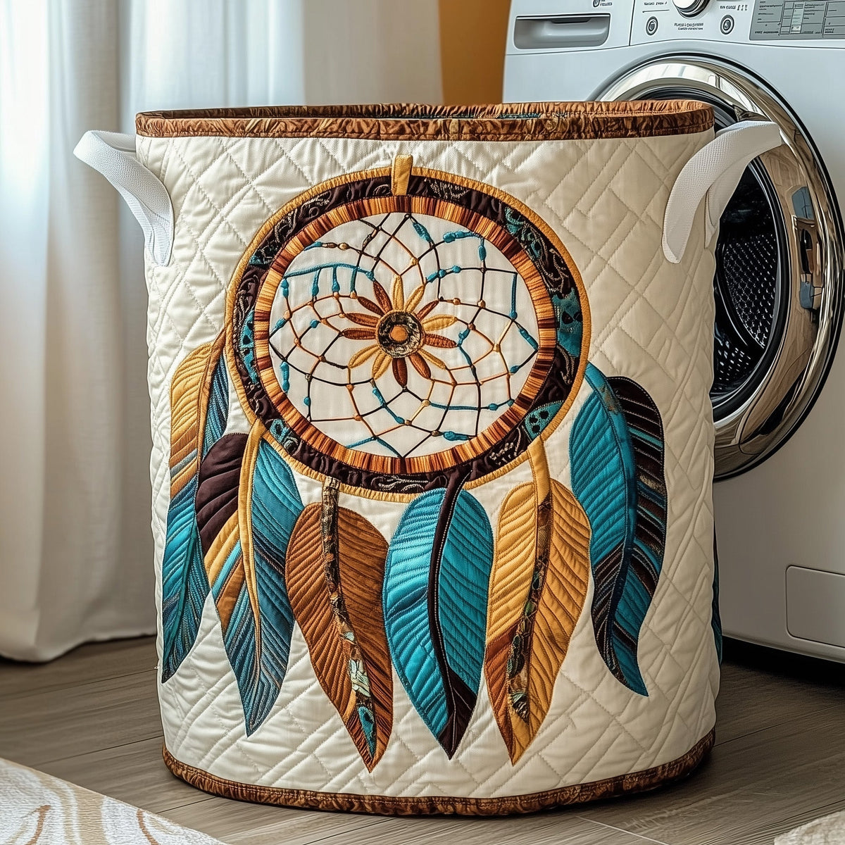 Dreamcatcher Feathers Quilted Laundry Basket Dreamcatcher Feathers Storage Basket Cute Gift