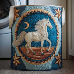 Celestial Horse Quilted Laundry Basket Horse Lover Clothes Hamper Gift For Grandma Home Decor