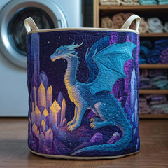 Crystal Dragon Realm Quilted Laundry Basket Dragon Crystal Cave Laundry Bin Trendy Room Decor
