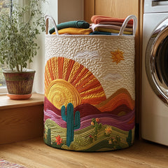 Desert Sunrise Quilted Laundry Basket Cactus Sunset Laundry Bin New Home Gift Ideas
