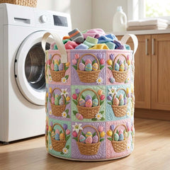 Easter Basket Blooms Quilted Laundry Basket Easter Eggs Laundry Bin Presents For New Home