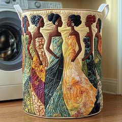 Elegant Ladies Gathering Quilted Laundry Basket Fashionable Women Hamper Ideas Gift