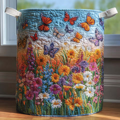 Butterfly Meadow Quilted Laundry Basket Butterfly Floral Laundry Bin Gift For Room Lovers