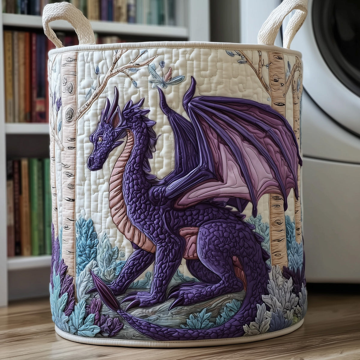 Dragon Forest Quilted Laundry Basket Dragon Woodland Hamper Beautiful Home Decor Finds For Her