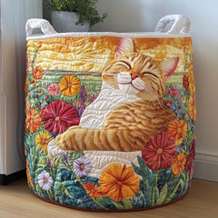 Cat Garden Quilted Laundry Basket Cat Lover Laundry Hamper Beautiful Home Decor Finds For Her